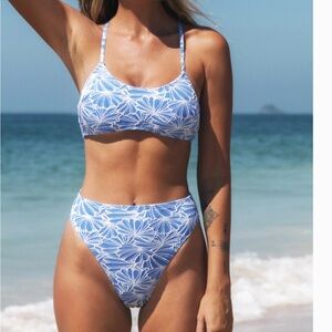 Cupshe Flower Power Cross Back Bralette And Cheeky High Waist Set